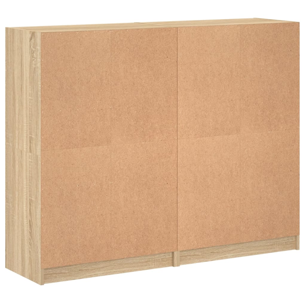 Boekenkast met deuren 136x37x109 cm hout sonoma eikenkleurig - AllerleiShop