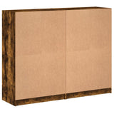 Boekenkast met deuren 136x37x109 cm hout gerookt eikenkleurig - AllerleiShop