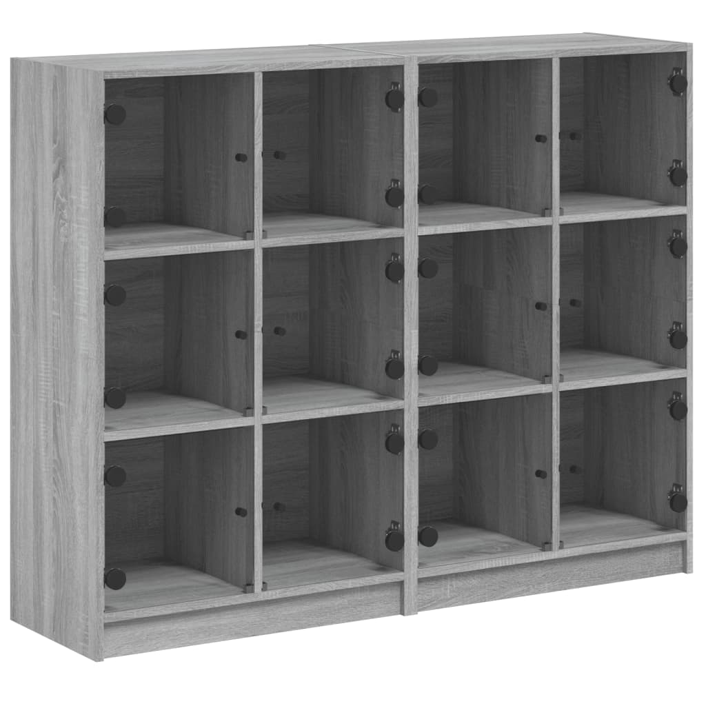 Boekenkast met deuren 136x37x109 cm hout grijs sonoma eiken - AllerleiShop