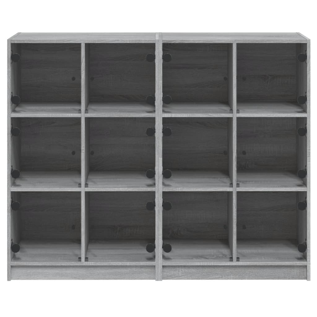 Boekenkast met deuren 136x37x109 cm hout grijs sonoma eiken - AllerleiShop