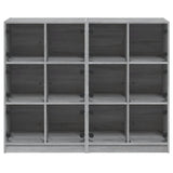 Boekenkast met deuren 136x37x109 cm hout grijs sonoma eiken - AllerleiShop