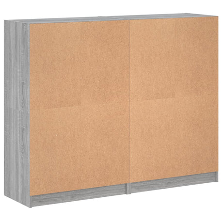 Boekenkast met deuren 136x37x109 cm hout grijs sonoma eiken - AllerleiShop