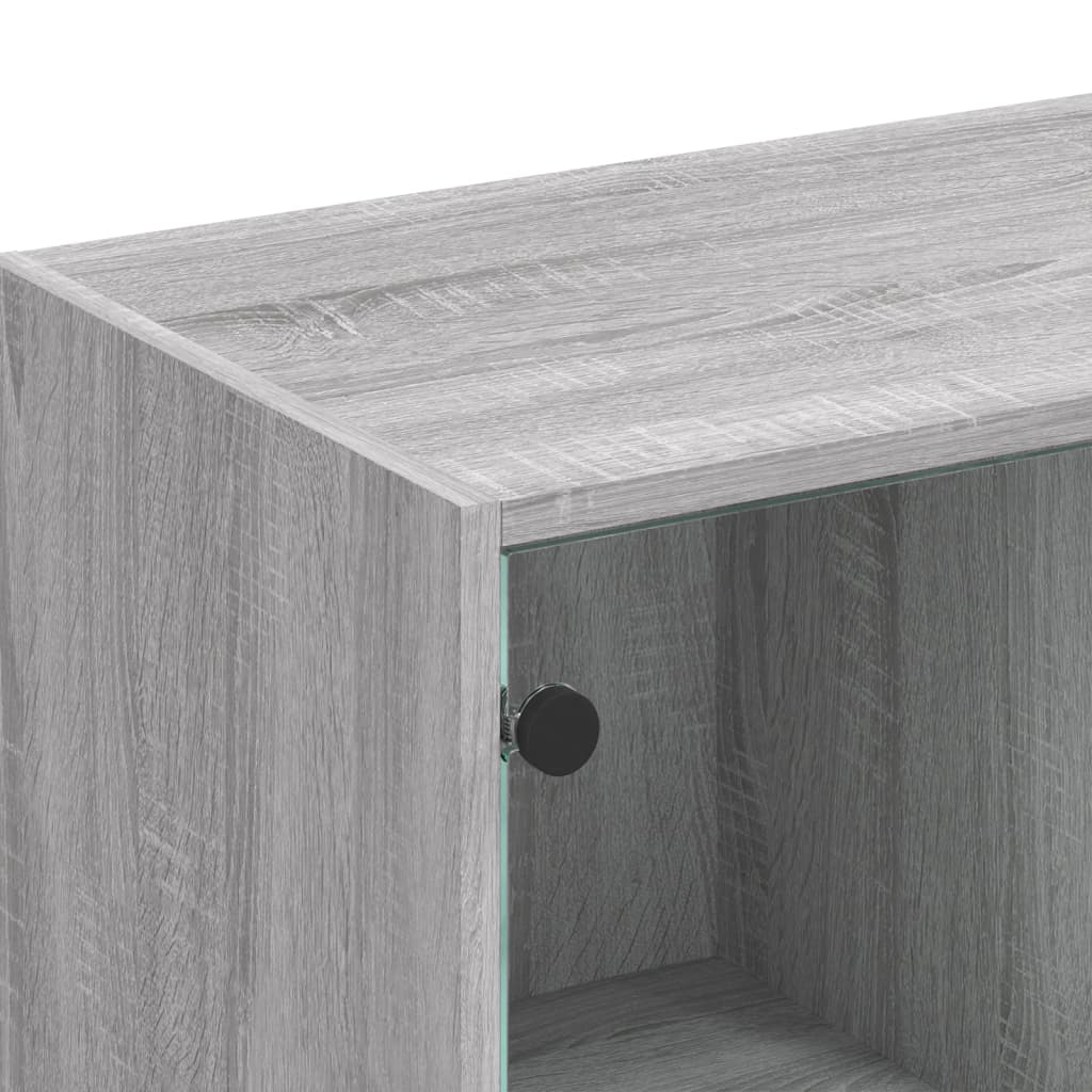 Boekenkast met deuren 136x37x109 cm hout grijs sonoma eiken - AllerleiShop