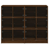 Boekenkast met deuren 136x37x109 cm hout bruin eikenkleur - AllerleiShop