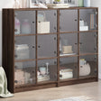 Boekenkast met deuren 136x37x109 cm hout bruin eikenkleur - AllerleiShop