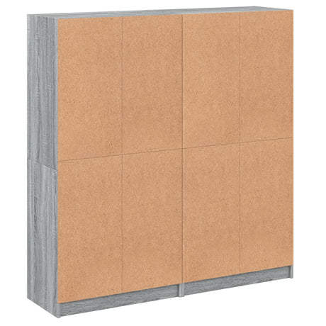 Boekenkast met deuren 136x37x142 cm hout grijs sonoma eiken - AllerleiShop