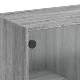 Boekenkast met deuren 136x37x142 cm hout grijs sonoma eiken - AllerleiShop