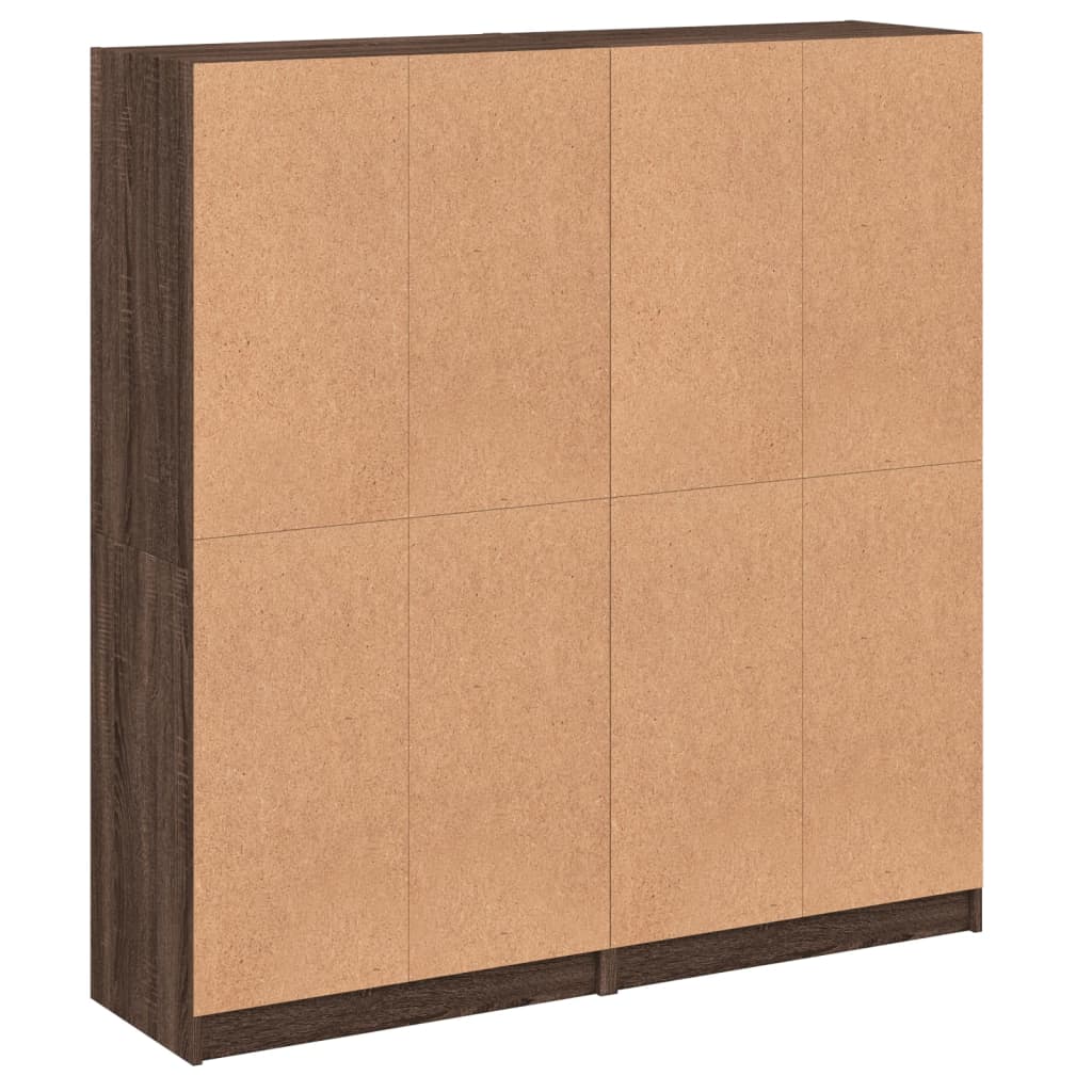 Boekenkast met deuren 136x37x142 cm hout bruin eikenkleur - AllerleiShop