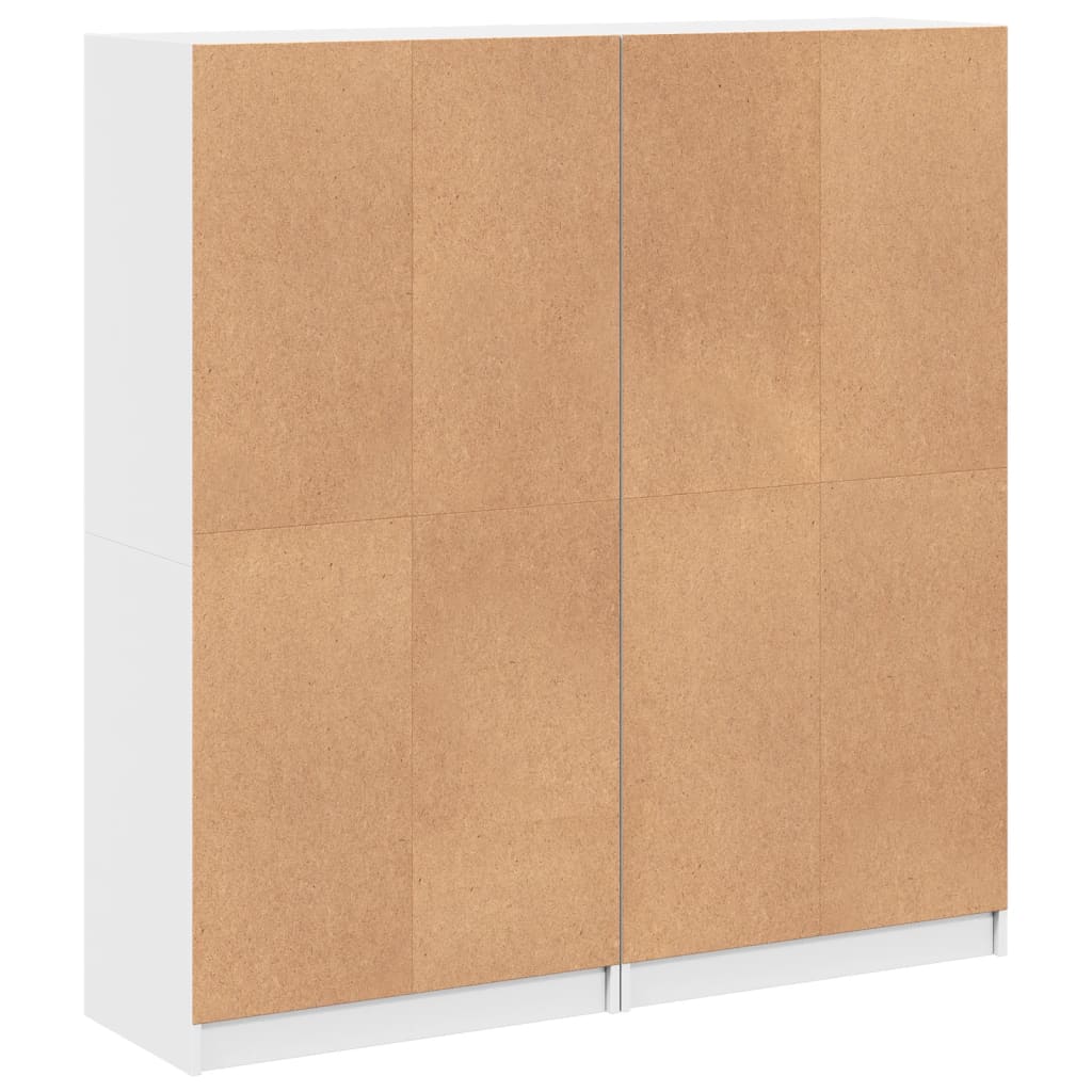 Boekenkast met deuren 136x37x142 cm bewerkt hout wit - AllerleiShop