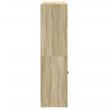 Boekenkast met deuren 136x37x142 cm hout sonoma eikenkleurig - AllerleiShop