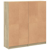 Boekenkast met deuren 136x37x142 cm hout sonoma eikenkleurig - AllerleiShop