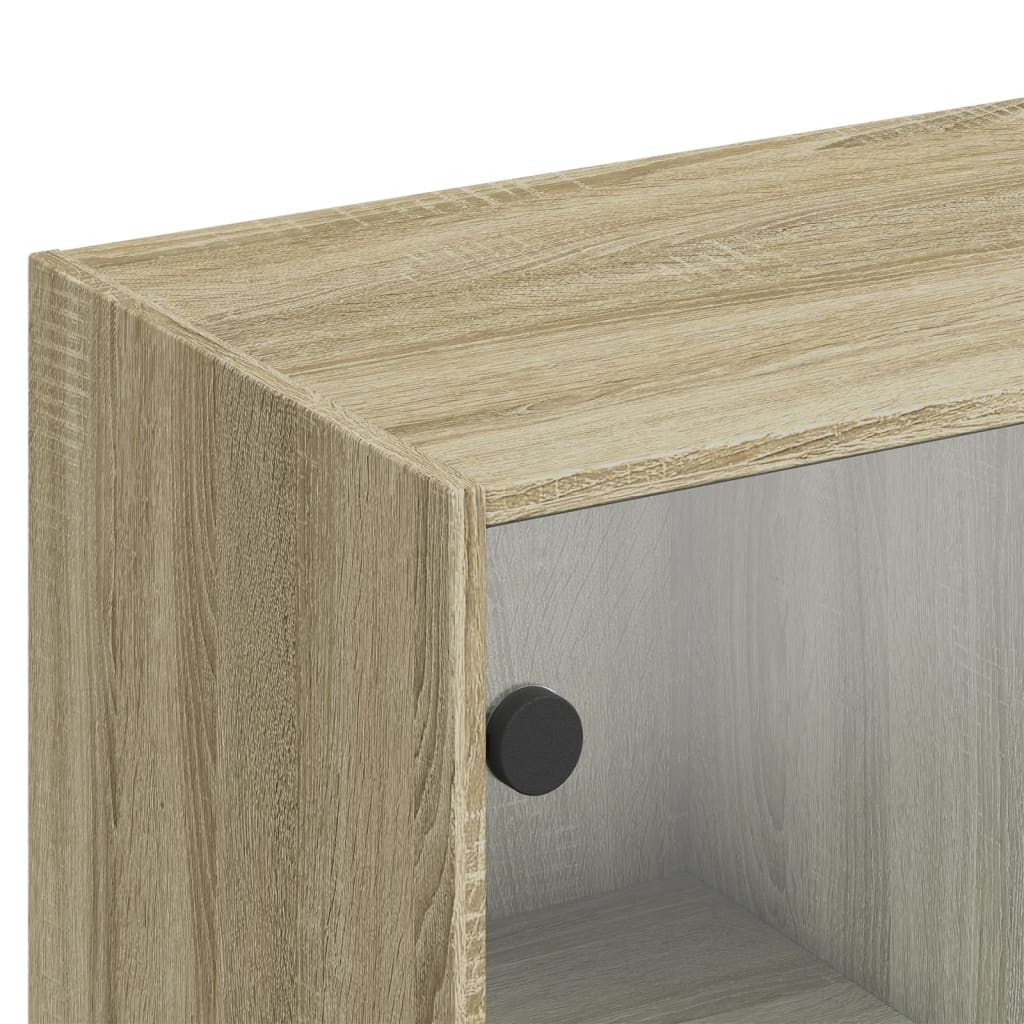 Boekenkast met deuren 136x37x142 cm hout sonoma eikenkleurig - AllerleiShop