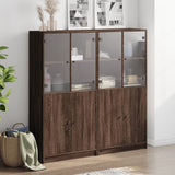 Boekenkast met deuren 136x37x142 cm hout bruin eikenkleur - AllerleiShop