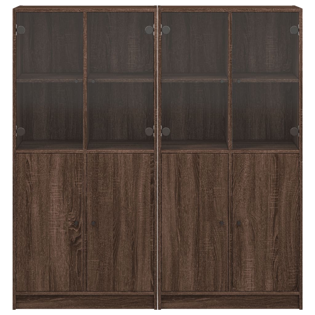 Boekenkast met deuren 136x37x142 cm hout bruin eikenkleur - AllerleiShop