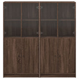 Boekenkast met deuren 136x37x142 cm hout bruin eikenkleur - AllerleiShop