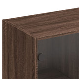 Boekenkast met deuren 136x37x142 cm hout bruin eikenkleur - AllerleiShop