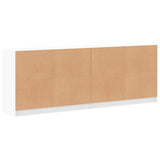 Boekenkast met deuren 204x37x75 cm bewerkt hout wit - AllerleiShop