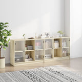 Boekenkast met deuren 204x37x75 cm hout sonoma eikenkleurig - AllerleiShop