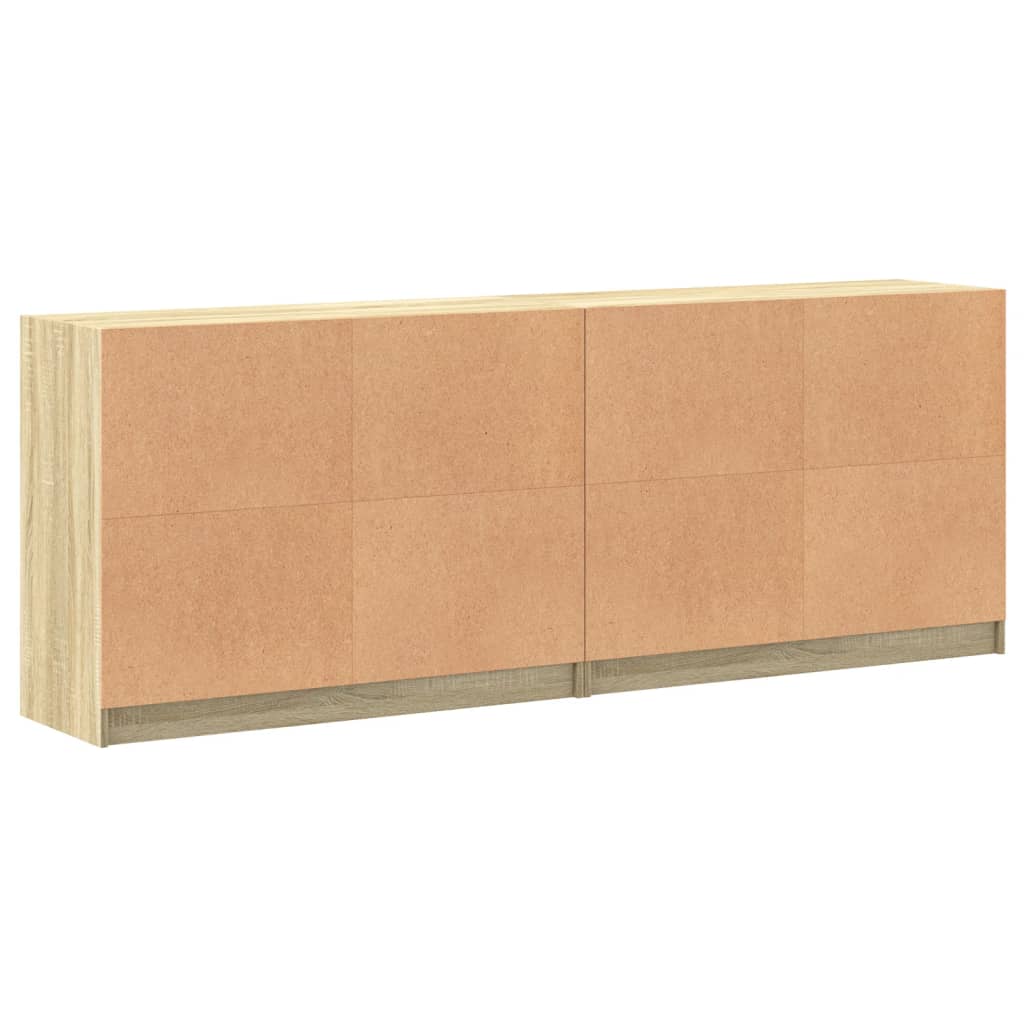 Boekenkast met deuren 204x37x75 cm hout sonoma eikenkleurig - AllerleiShop