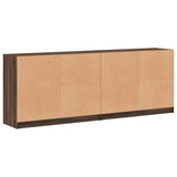 Boekenkast met deuren 204x37x75 cm hout bruin eikenkleur - AllerleiShop