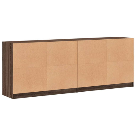 Boekenkast met deuren 204x37x75 cm hout bruin eikenkleur - AllerleiShop