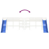 Kinderhoogslaper met glijbaan massief grenenhout wit 80x200 cm