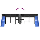 Kinderhoogslaper met glijbaan grenenhout zwart 90x200 cm