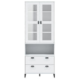 Hoge kast VIKEN 80x40x200 cm massief grenenhout wit - AllerleiShop