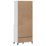 Hoge kast VIKEN 80x40x200 cm massief grenenhout wit - AllerleiShop