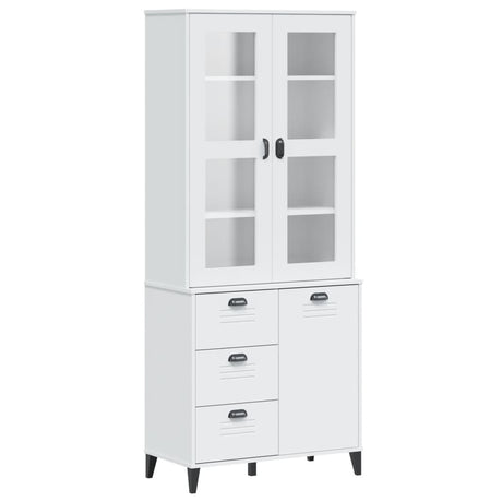 Hoge kast VIKEN 80x40x190 cm massief grenenhout wit - AllerleiShop