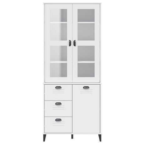 Hoge kast VIKEN 80x40x190 cm massief grenenhout wit - AllerleiShop