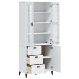 Hoge kast VIKEN 80x40x190 cm massief grenenhout wit - AllerleiShop