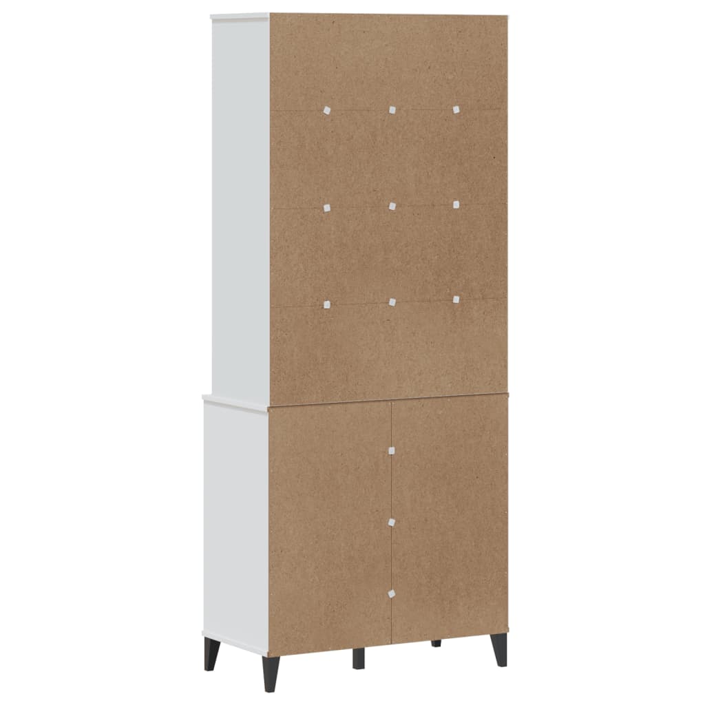 Hoge kast VIKEN 80x40x190 cm massief grenenhout wit - AllerleiShop