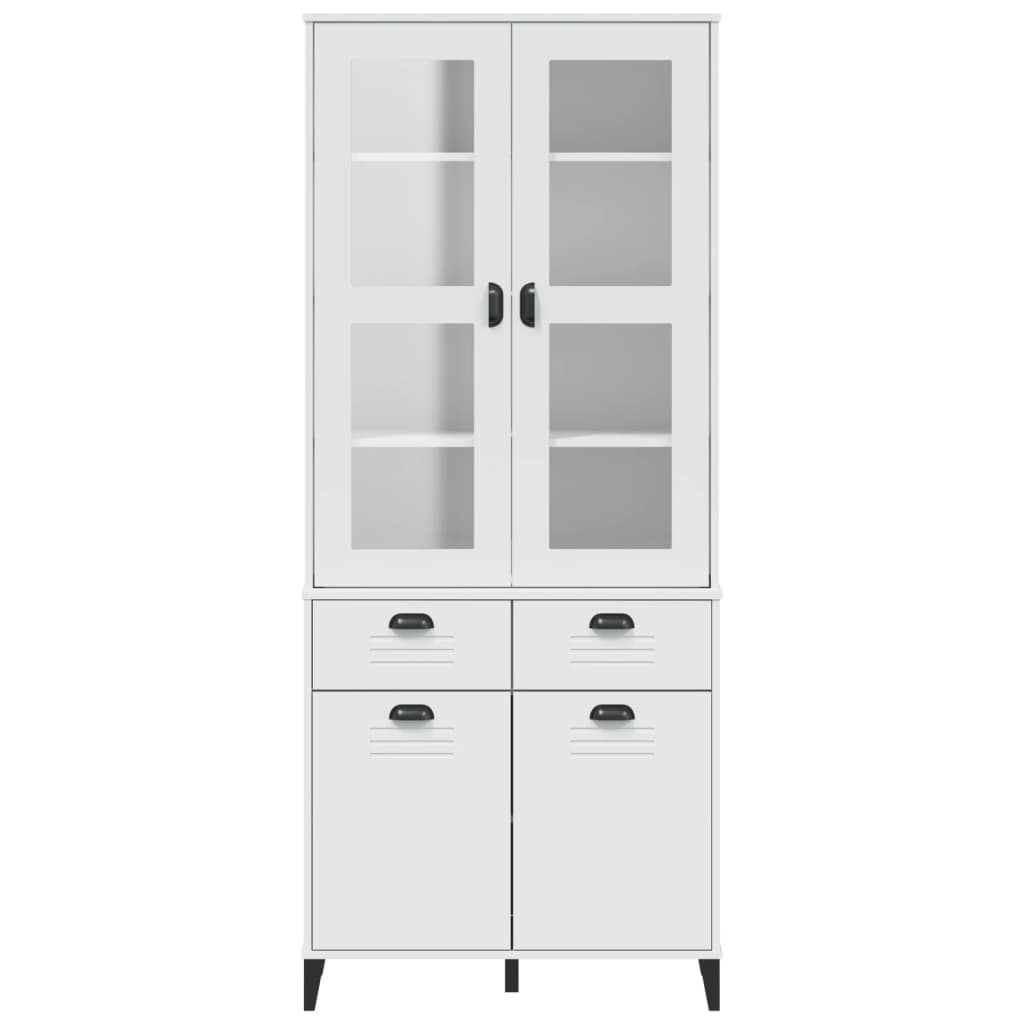 Hoge kast VIKEN 80x40x190 cm massief grenenhout wit - AllerleiShop