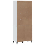 Hoge kast VIKEN 80x40x190 cm massief grenenhout wit - AllerleiShop