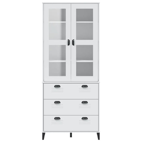 Hoge kast VIKEN 80x40x190 cm massief grenenhout wit - AllerleiShop