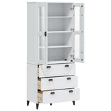 Hoge kast VIKEN 80x40x190 cm massief grenenhout wit - AllerleiShop