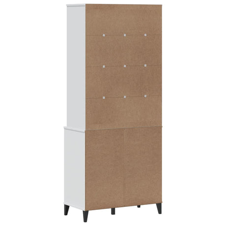 Hoge kast VIKEN 80x40x190 cm massief grenenhout wit - AllerleiShop