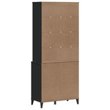 Hoge kast VIKEN 80x40x190 cm massief grenenhout zwart - AllerleiShop