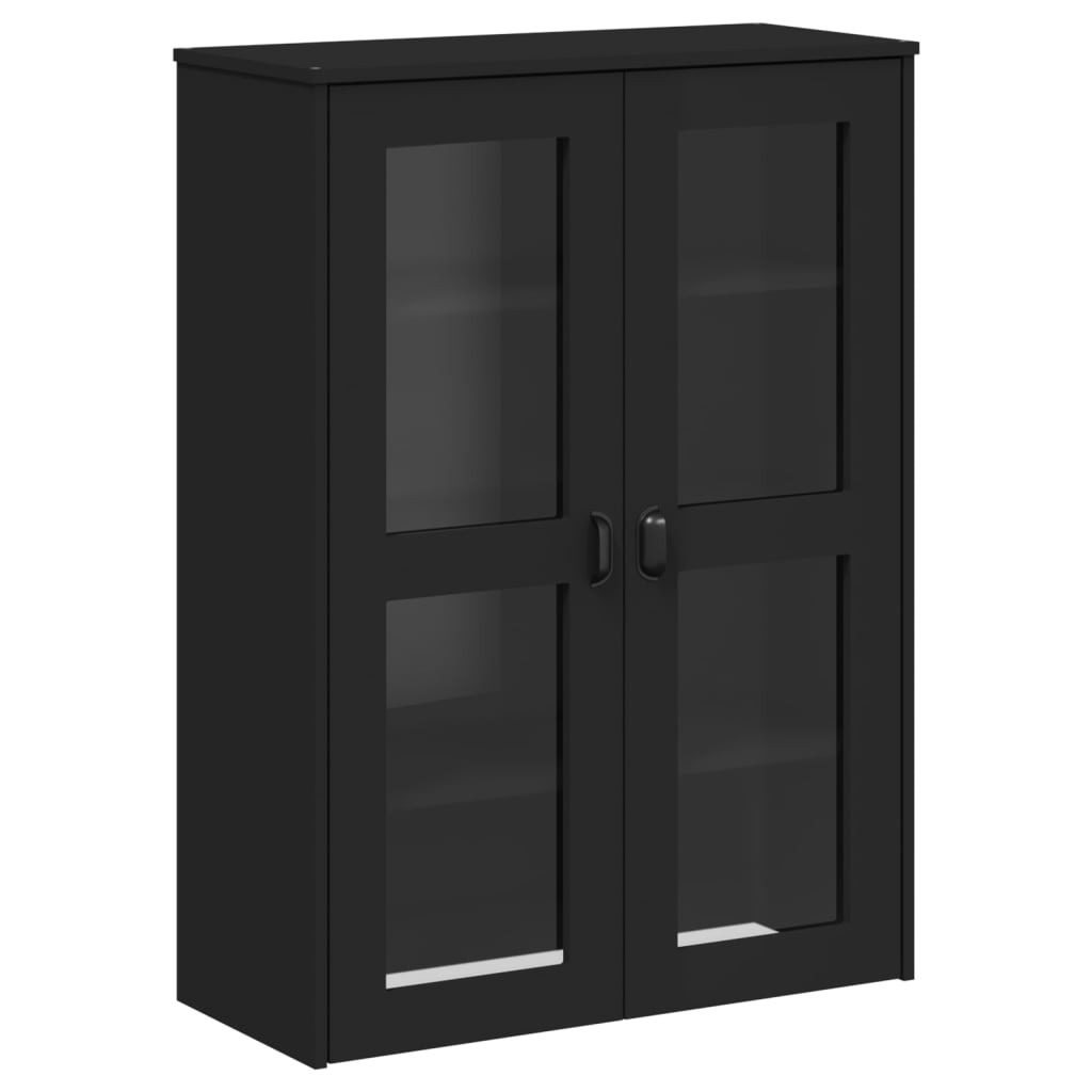 Hoge kast VIKEN 80x40x190 cm massief grenenhout zwart - AllerleiShop