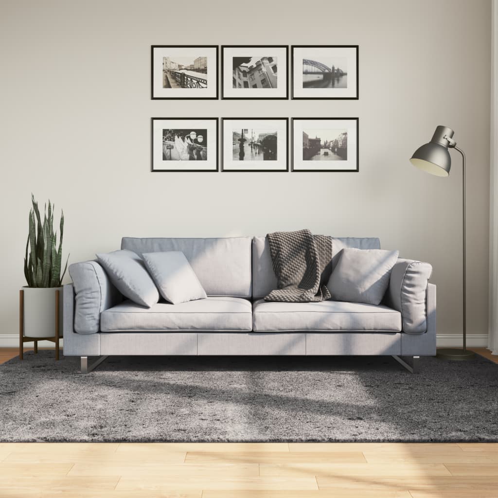 Vloerkleed HUARTE laagpolig zacht wasbaar 160x230 cm antraciet - AllerleiShop