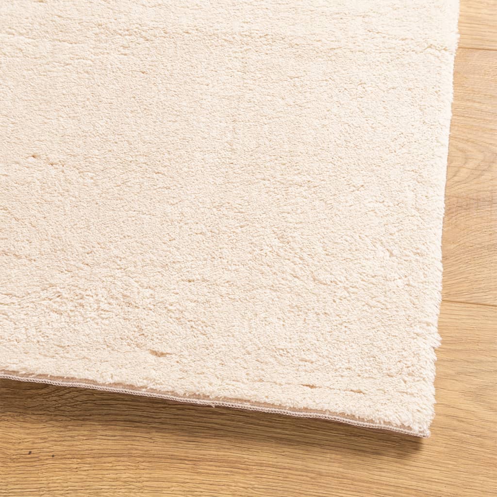 Vloerkleed HUARTE laagpolig zacht wasbaar 60x110 cm beige - AllerleiShop