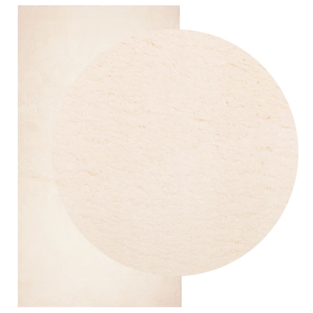 Vloerkleed HUARTE laagpolig zacht wasbaar 80x150 cm beige - AllerleiShop