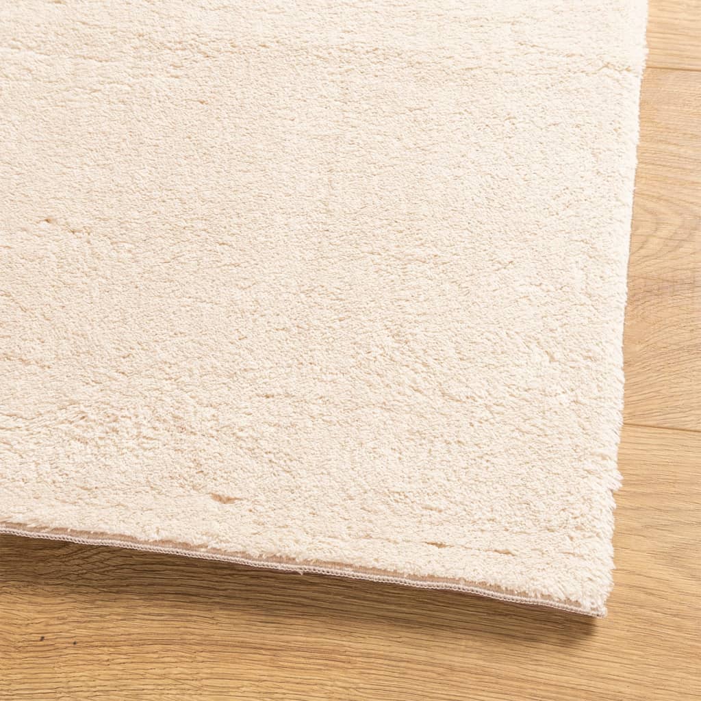 Vloerkleed HUARTE laagpolig zacht wasbaar 80x150 cm beige - AllerleiShop