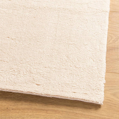 Vloerkleed HUARTE laagpolig zacht wasbaar 80x150 cm beige - AllerleiShop