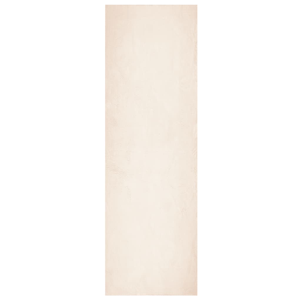 Vloerkleed HUARTE laagpolig zacht wasbaar 80x250 cm beige - AllerleiShop