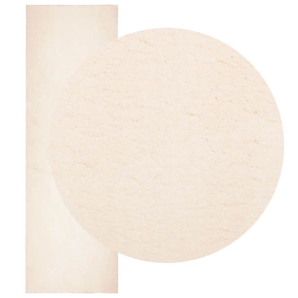 Vloerkleed HUARTE laagpolig zacht wasbaar 80x250 cm beige - AllerleiShop