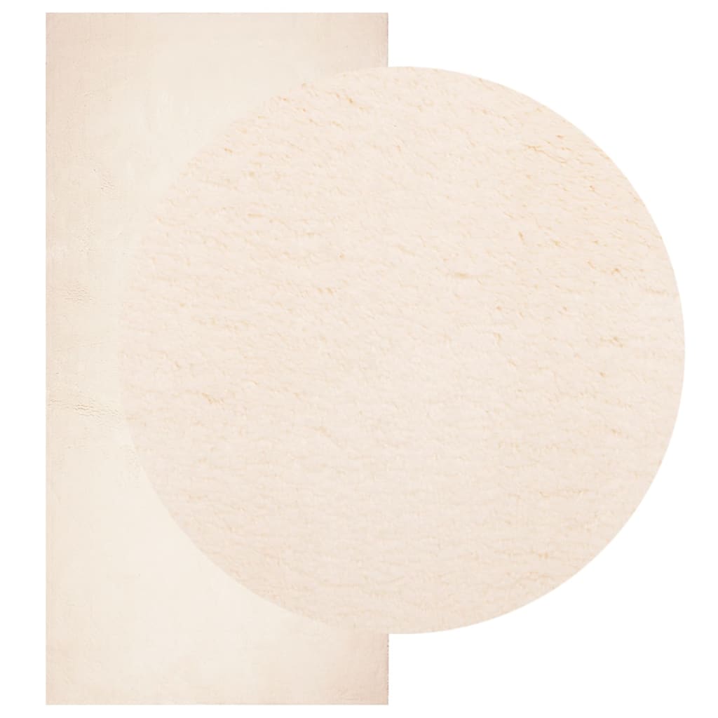 Vloerkleed HUARTE laagpolig zacht wasbaar 100x200 cm beige - AllerleiShop