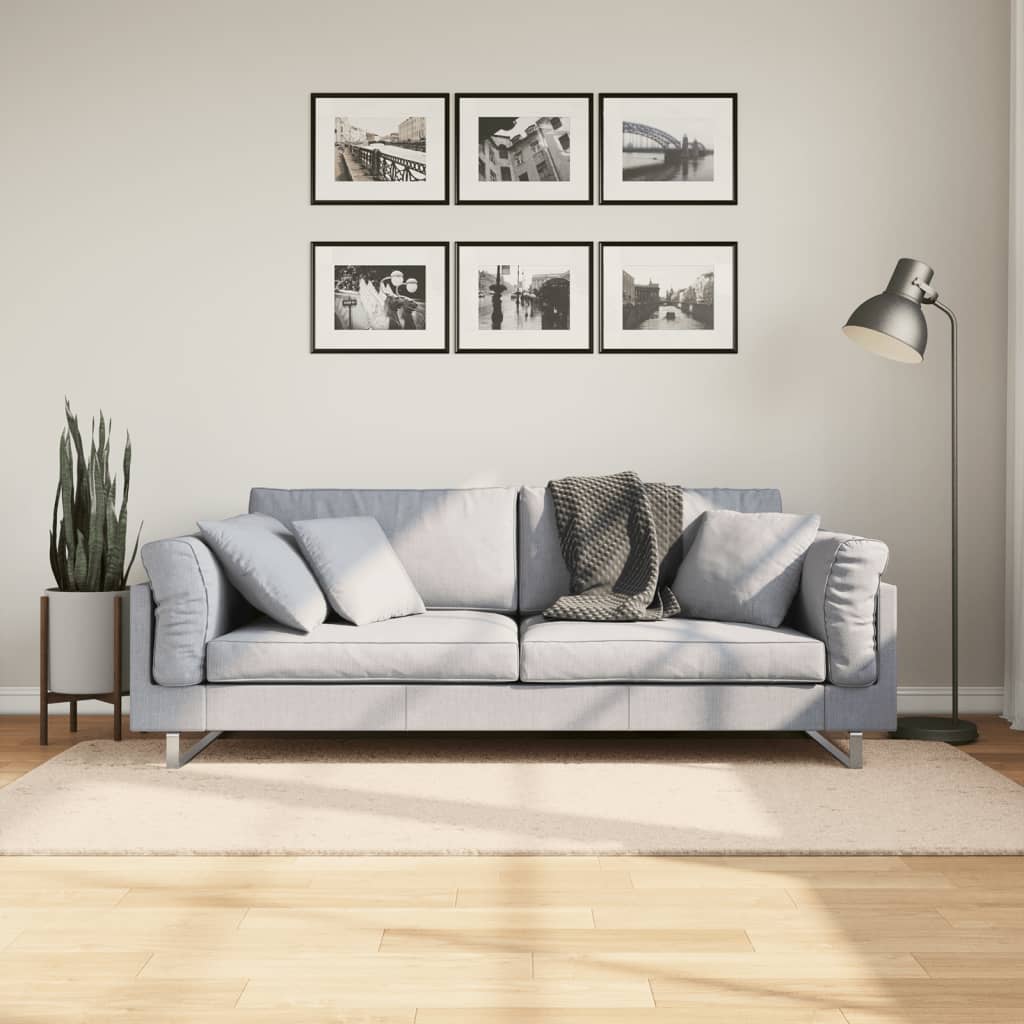 Vloerkleed HUARTE laagpolig zacht wasbaar 100x200 cm beige - AllerleiShop