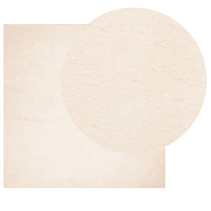 Vloerkleed HUARTE laagpolig zacht wasbaar 120x120 cm beige - AllerleiShop